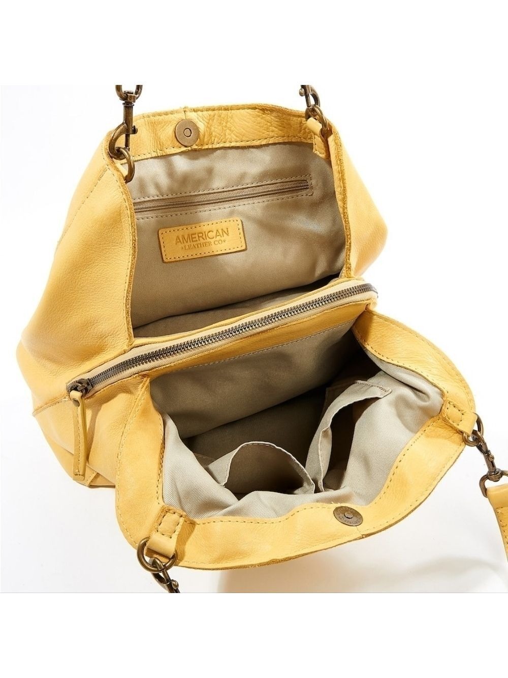 American Leather Co. Austine Triple Entry Bucket Bag - Picture 12 of 12